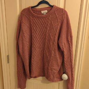 Kersh Dusty Rose Cable Knit Sweater Sz. Xl